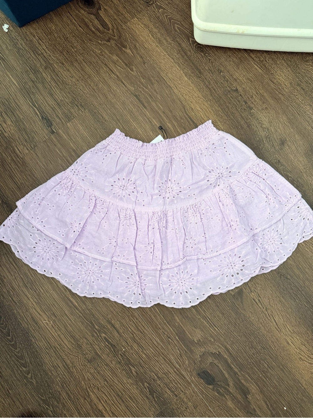 BB Dakota by Steve Madden Orchid Bouquet Eyelet Mini Skirt - Picture 2 of 5